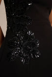 Lillian Black Halter Neck Mini Dress With Embellished Detailing