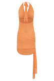 Lucien Cowl Neck Mini Dress Apricot