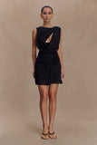 Oria Chiffon Mini Dress Black