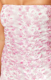 Imogen Pink Floral Print Strapless Maxi Dress