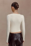 Kaylen Knit Long Sleeve Top Ivory