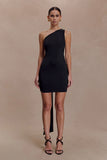 Claudette Slinky Mini Dress With Hardware Black