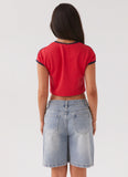 Hunter Denim Jorts Vintage Wash Blue