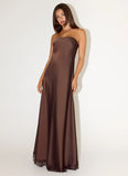 Kayleigh Strapless Maxi Dress Chocolate Torte