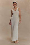 Ari Tape Yarn Knit Maxi Dress White