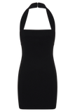 Amelita Suiting Halter Mini Dress Black