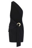 Claudette Slinky Mini Dress With Hardware Black