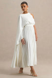Paradise White Cape Sleeve Jumpsuit