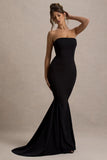 Impress Me Black Strapless Bandeau Fishtail Maxi Dress