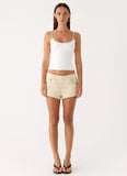 Emenique Button Shorts Ivory