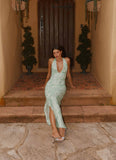 Cydney Beaded Maxi Dress Sage