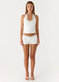 Rosmunda Beaded Halter Top White