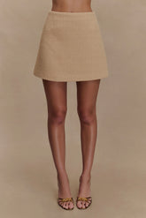 Camilla Boucle Mini Skirt Light Taupe