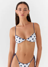 Penelle Bikini Top Porcelain Blue Polka Dot
