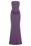 Madison Strapless Slinky Maxi Dress Purple