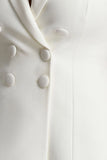 Etta White Plunge Neck Short Sleeved Blazer Mini Dress
