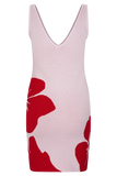 Dorothy Knit Print Mini Dress Red Deco Fleur Print