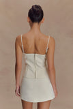 Jaime Spaghetti Strap Suiting Top Ivory