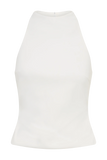 Portia Scuba Sleeveless Top White