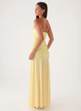Cierra Strapless Maxi Dress Yellow