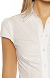 Emalee White Button Up Collared Top
