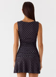 Kelda Mini Dress Black Polkadot