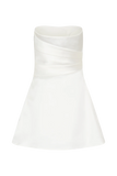 Lora Strapless Satin Mini Dress White