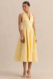 Nyomi Lemon Satin Halter Neck Midi Dress