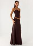 Like A Flower Maxi Skirt Chocolate