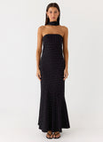 Under The Pagoda Maxi Dress Black Polkadot