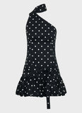 Belina Scarf Mini Dress Black Polkadot