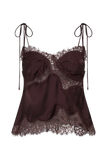 Nina Satin And Lace Camisole Chocolate