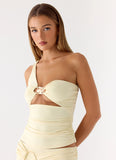 Ravi One Shoulder Top Yellow