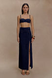 Belle Denim Cropped Bralette Indigo Blue