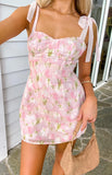 Bambi Pink Floral Mini Dress