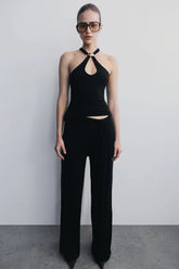 Ramona Modal Straight Leg Pant Black