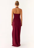Kill This Love Ribbed Maxi Dress Dark Cherry