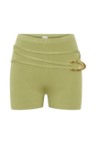 Dimitri Mini Knit Shorts With Belt Light Olive