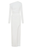 Thalyn Crepe Maxi Dress With Split White