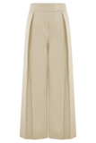 Raya Mid Rise Wide Leg Linen Pant Natural Beige