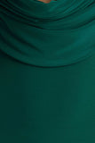 Kaylee Bottle Green Cowl Neck Maxi Dress With Draping Details