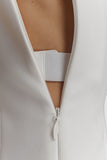 Milena One Shoulder Crepe Maxi Dress White