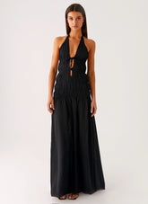 Dione Halter Maxi Dress Black