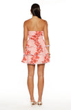 Sofia Pink Floral Strapless Ruffle Mini Dress