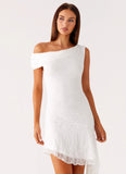 Rylee One Shoulder Midi Dress White