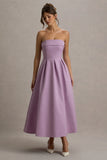 Annalise Lilac Bandeau Skater Midi Dress