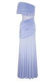 Dallas One Shoulder Mesh Maxi Dress Lavender