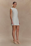 Ariana Pleated Neck Mini Dress Ivory