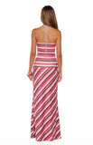 Nicoby Pink Multi Stripe Halter Maxi Dress