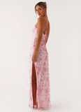 Bright Lights Beaded Maxi Dress Pink